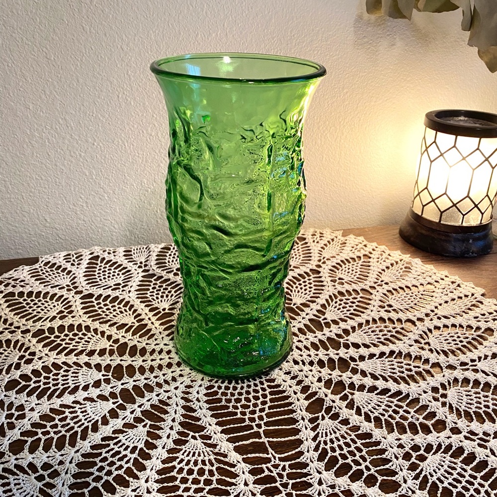 Vintage EO Brody Co Emerald Glass Vase